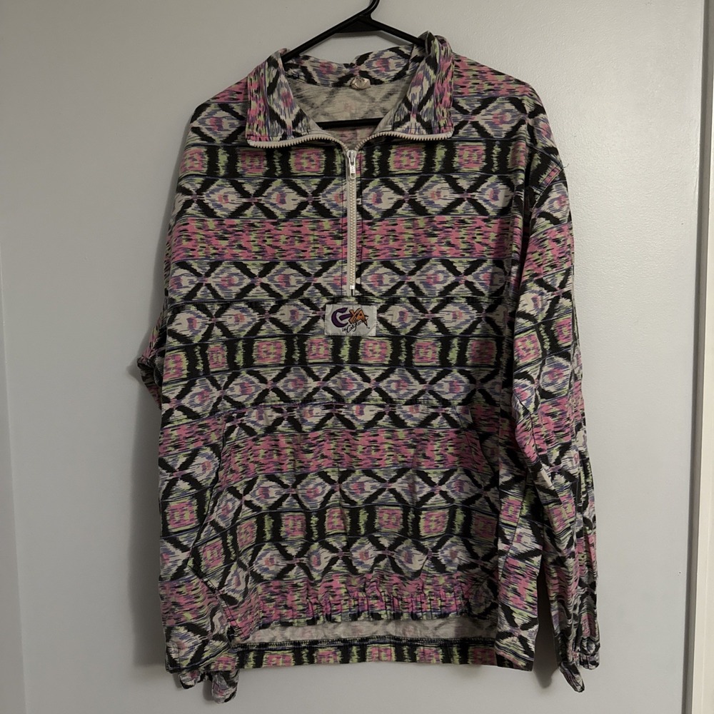 Vintage 80s C-YA In California Beach Surfer Pullover Shirt Size L